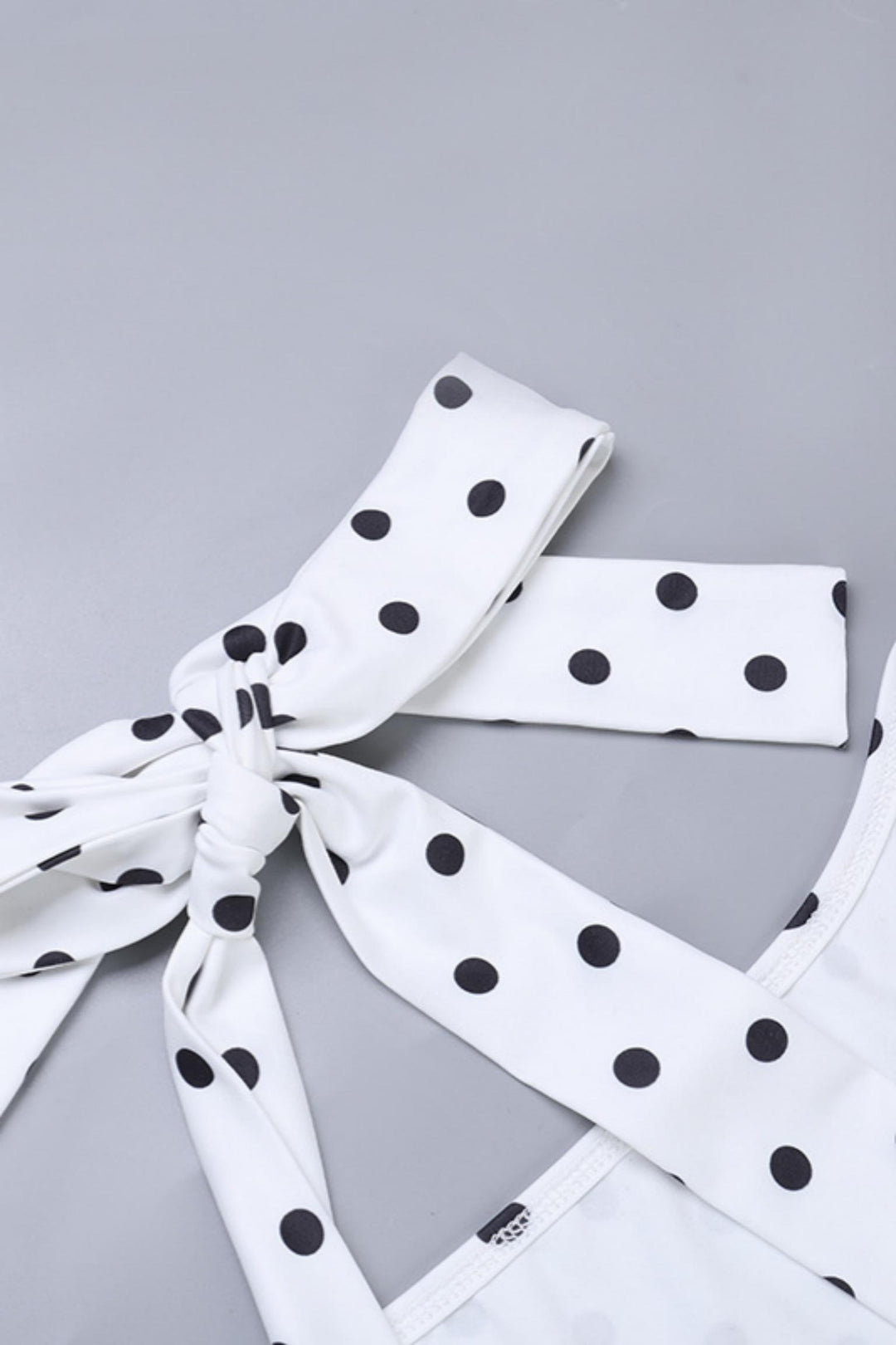 Polka Dot Halter Neck Long Sleeve T-Shir