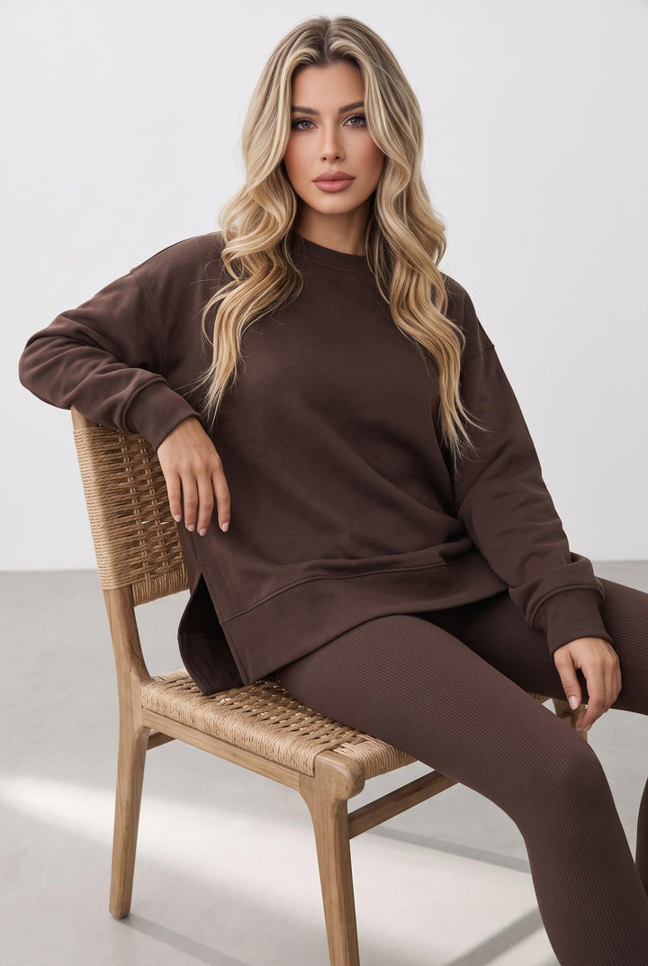 Oversized Sweatshirt And Skinny Leggings Two-Piece Set