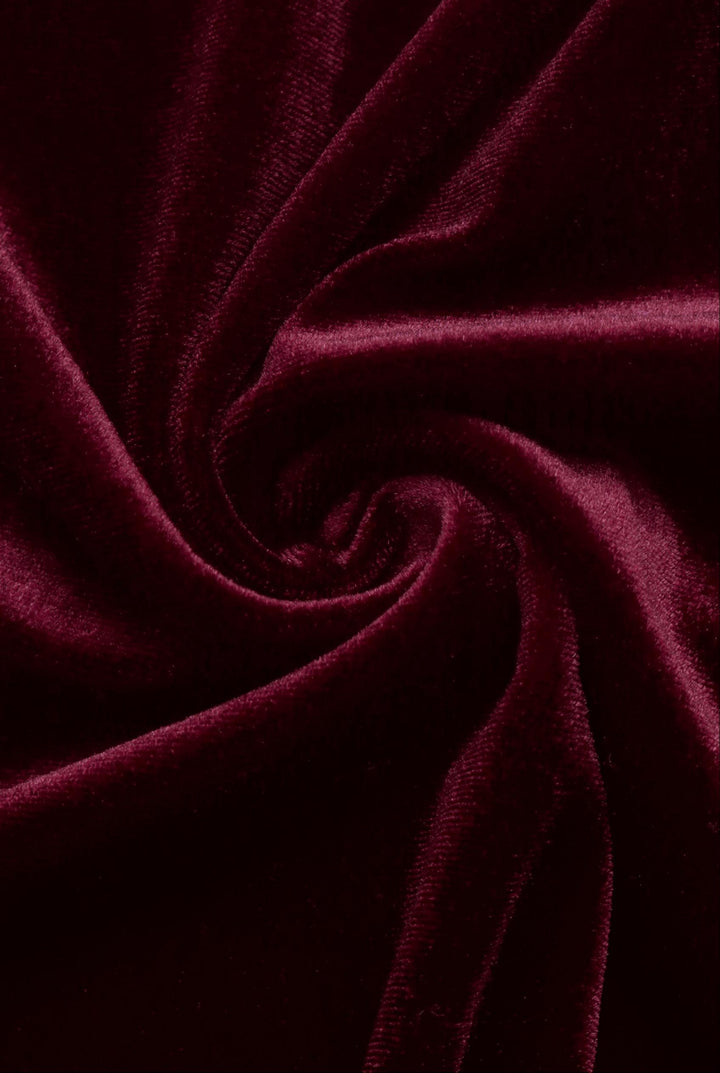 Sweetheart Tie Front Lace Sleeve A-Line Velvet Dress