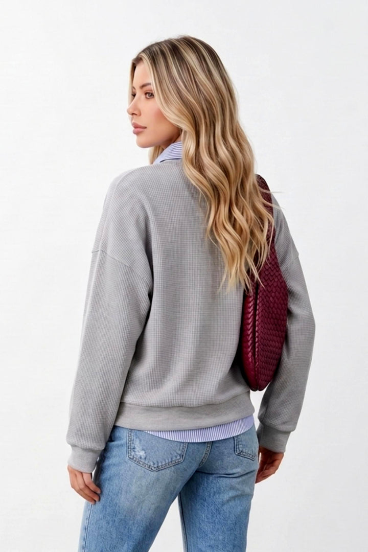 2 IN 1 V-Neck Pullover Sweatshirt