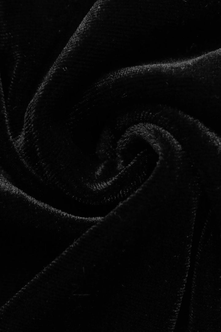 Lace Sleeve Velvet V-Neck Midi Dress