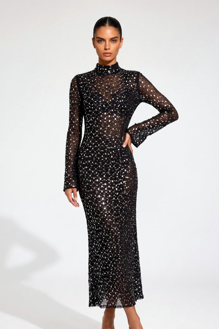 Mesh Crystal Diamond Dress