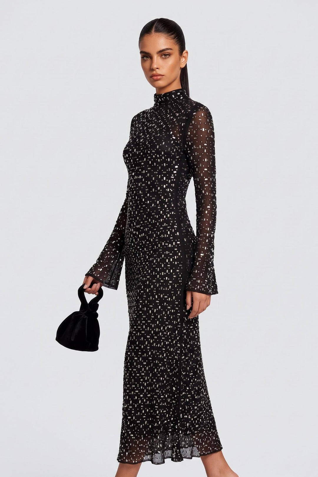 Mesh Crystal Diamond Dress