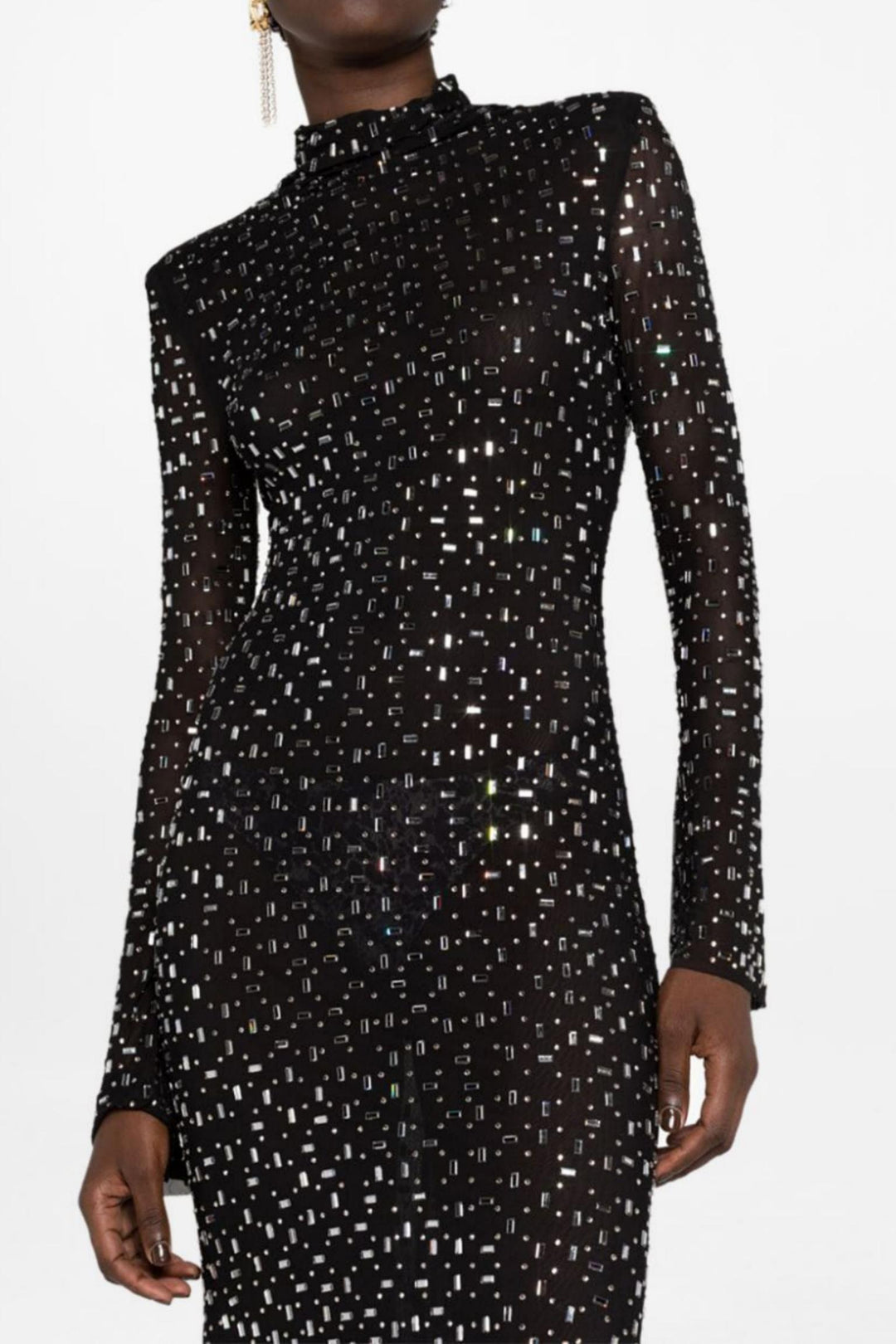 Mesh Crystal Diamond Dress