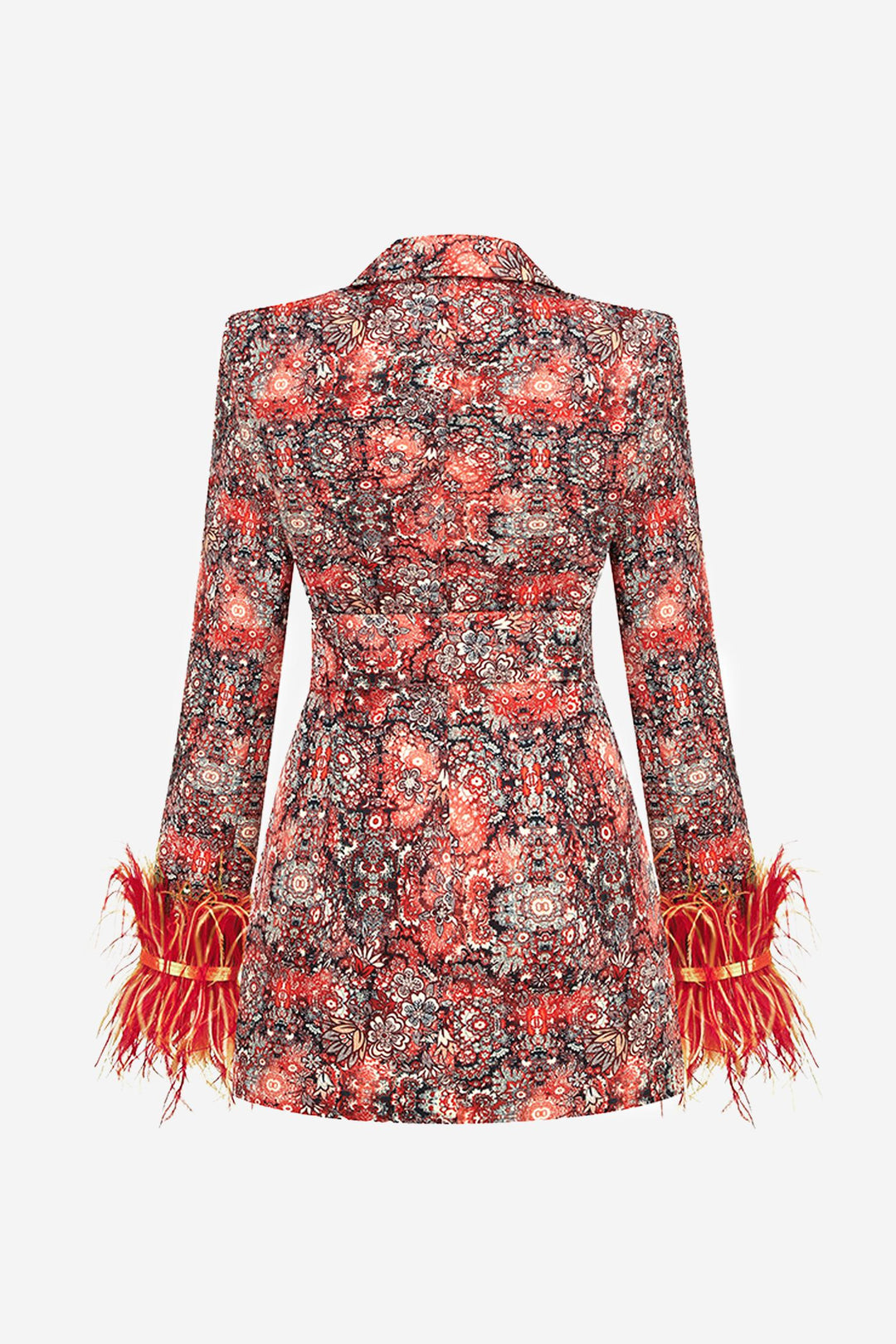 Floral Feather Mini Blazer Dress