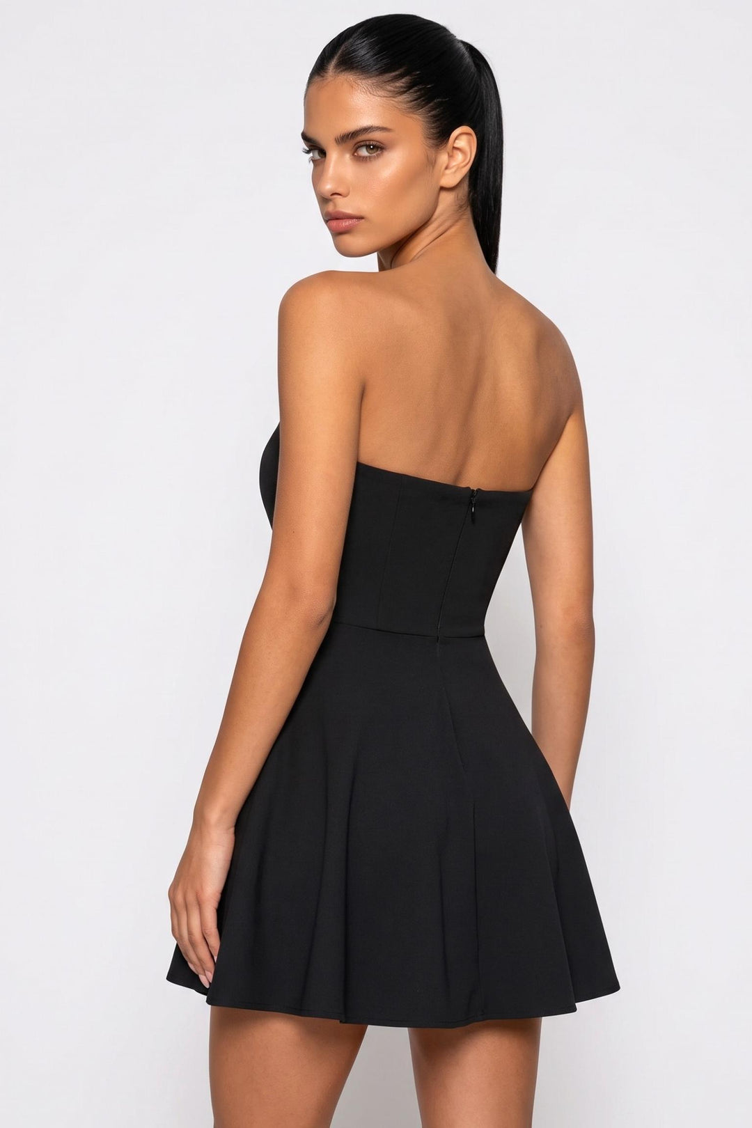 Crystal Strapless A-Line Mini Dress