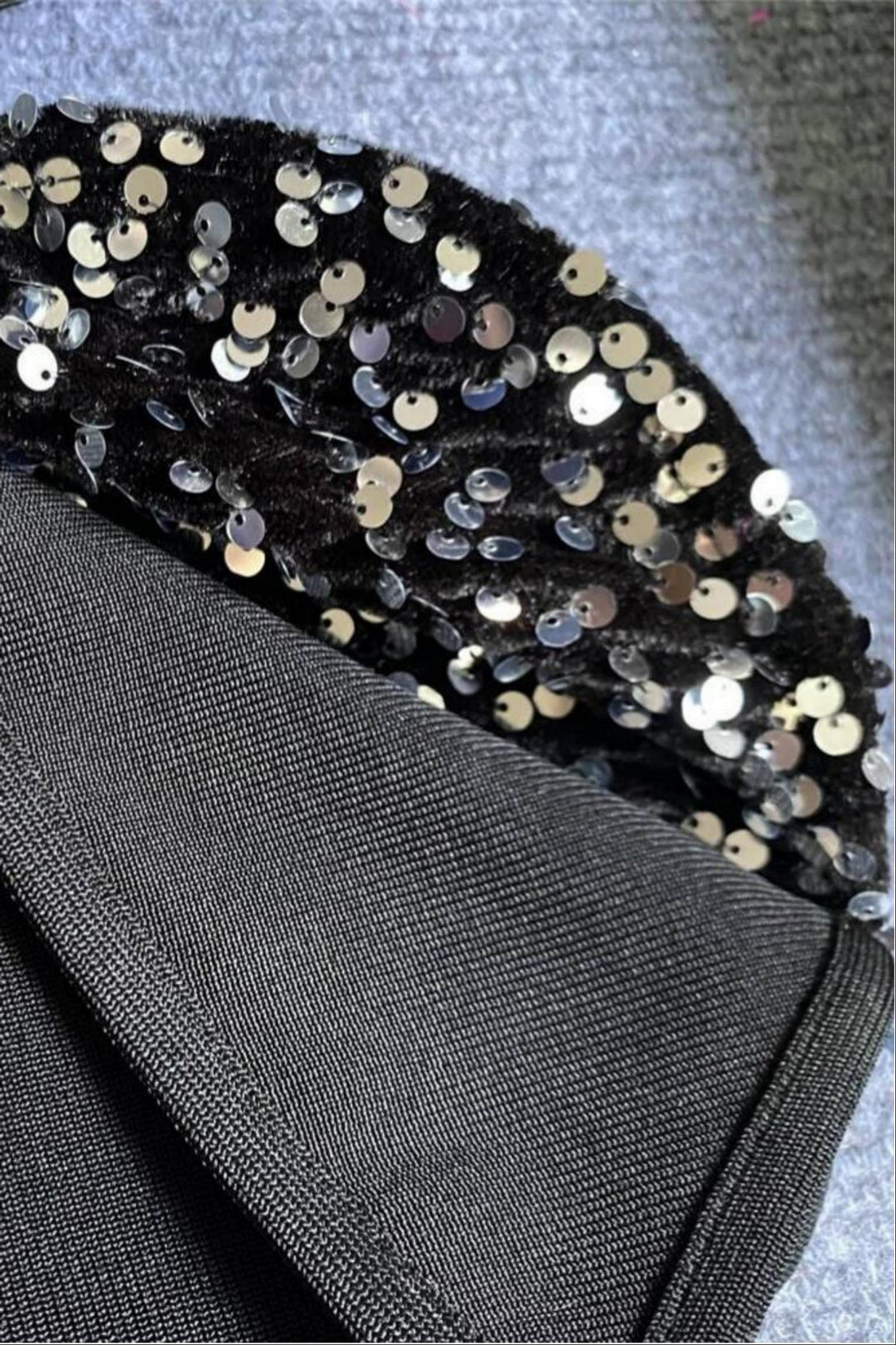 Deep-V Sequin Bandage Midi Dress