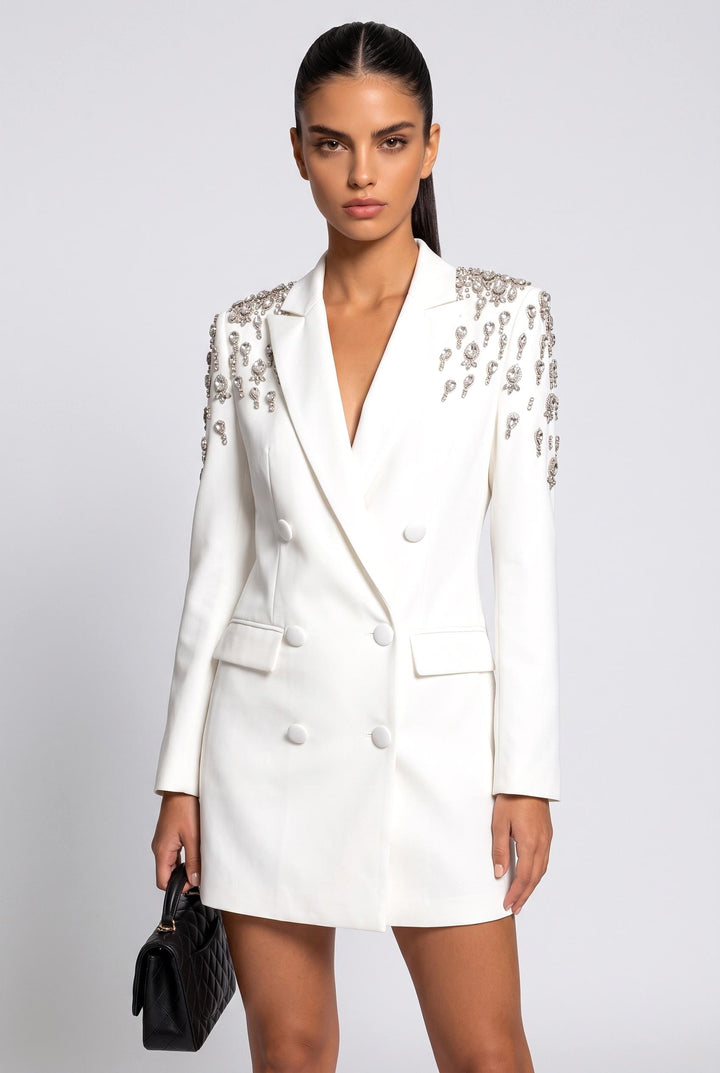 Crystal Embellished Blazer Dress
