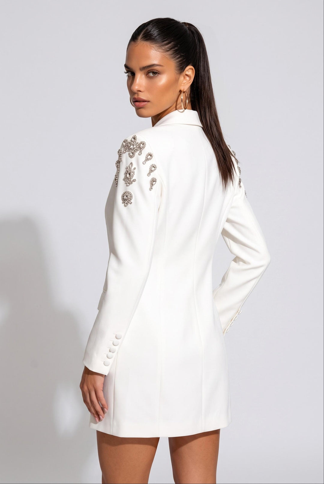 Crystal Embellished Blazer Dress