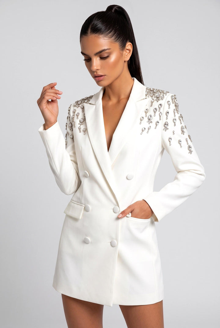 Crystal Embellished Blazer Dress