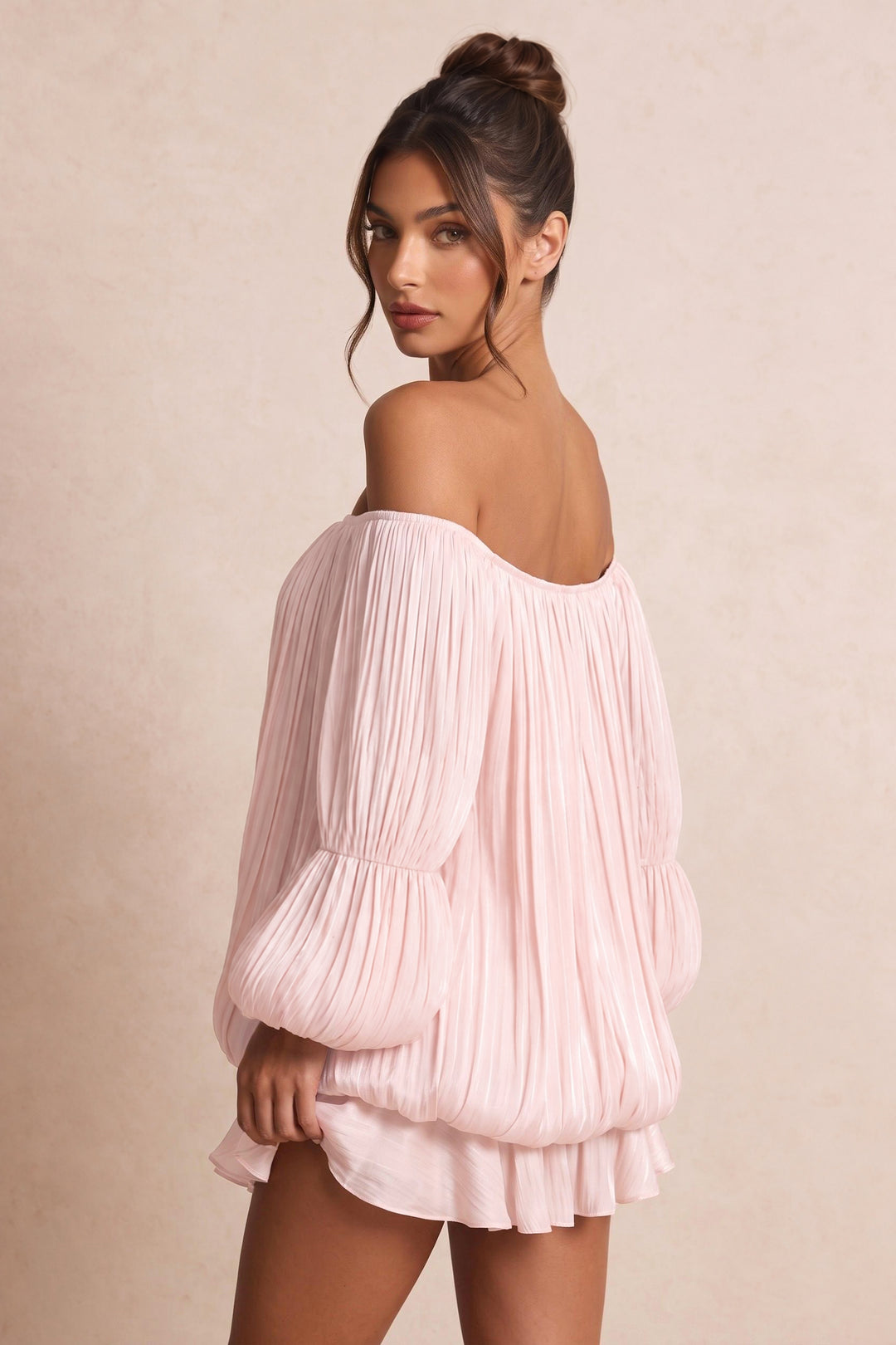 Off-Shoulder Ruffle Tiered Mini Dress