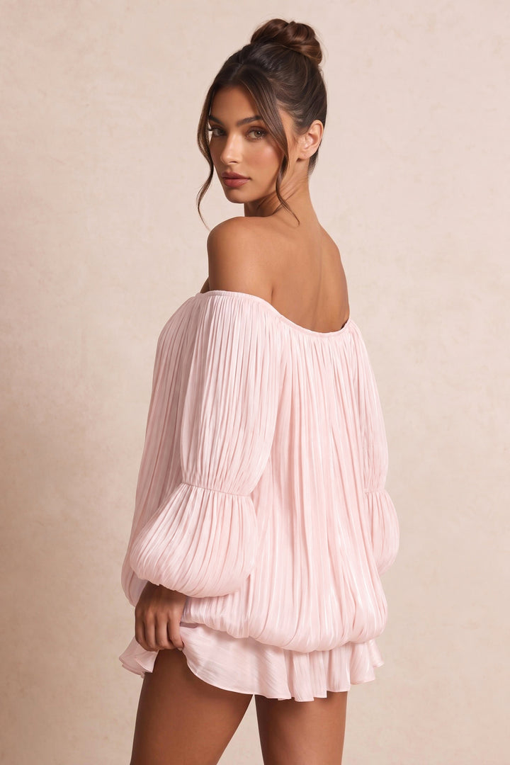 Off-Shoulder Ruffle Tiered Mini Dress