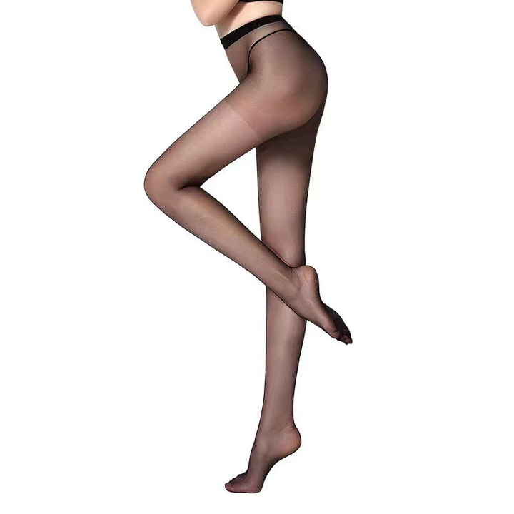 Sheer Black Pantyhose Reinforced Toe Tights
