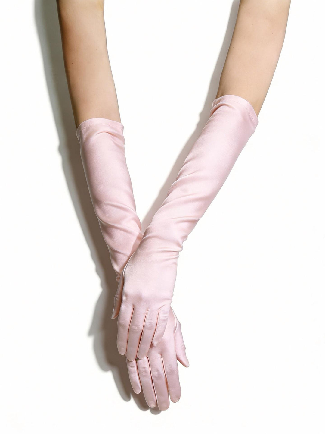 Glossy Satin Long Elbow-length Evening Gloves