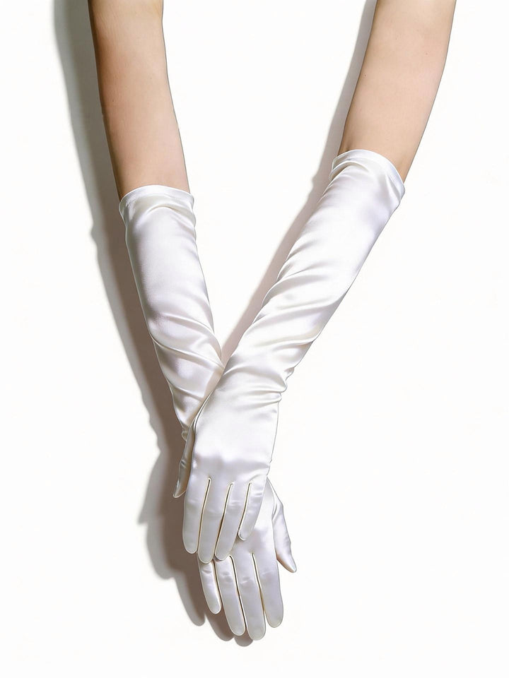 Glossy Satin Long Elbow-length Evening Gloves