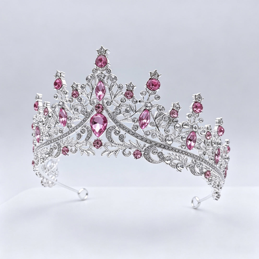 SOLACEMulti-color Crystal Teardrop Princess Birthday Tiara