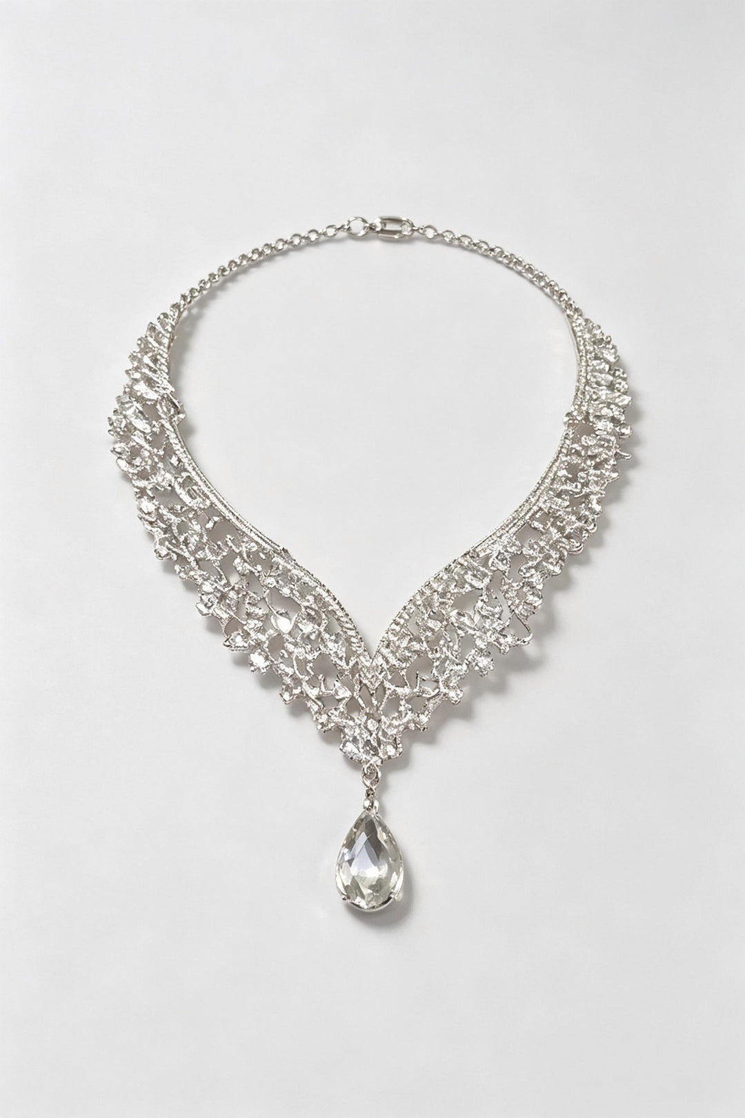 SOLACETeardrop Crystal Statement Bridal Choker Necklace