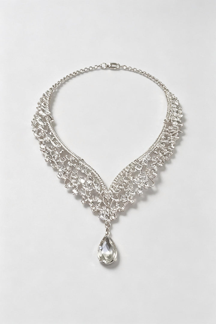 SOLACETeardrop Crystal Statement Bridal Choker Necklace