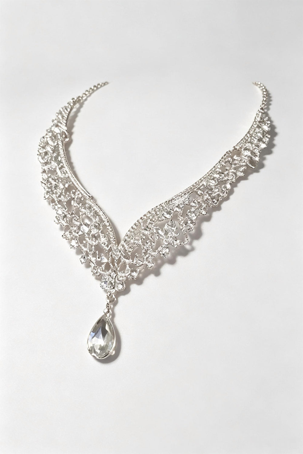 SOLACETeardrop Crystal Statement Bridal Choker Necklace