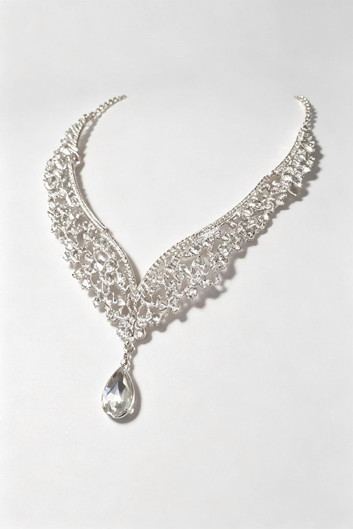 SOLACETeardrop Crystal Statement Bridal Choker Necklace