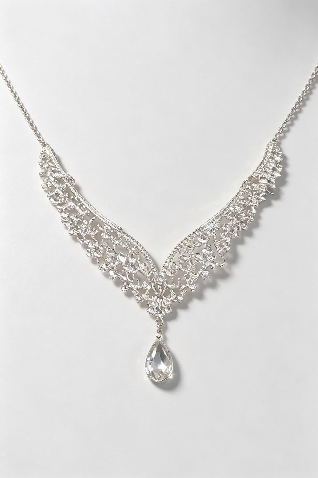SOLACETeardrop Crystal Statement Bridal Choker Necklace