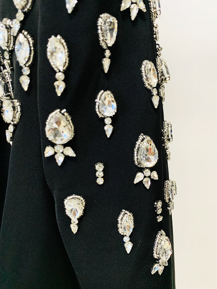 Luxurious Crystal Embellished Blazer Dress