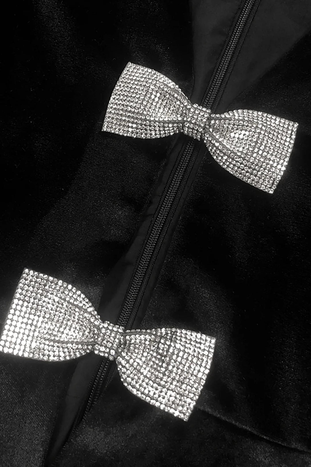 Crystal Bow Top With Midi Skirt Matching Set (Gloves Included)