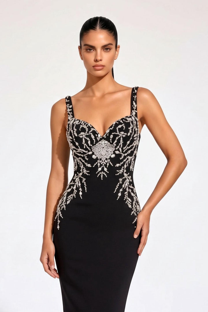 Crystal Embellished Maxi Dress
