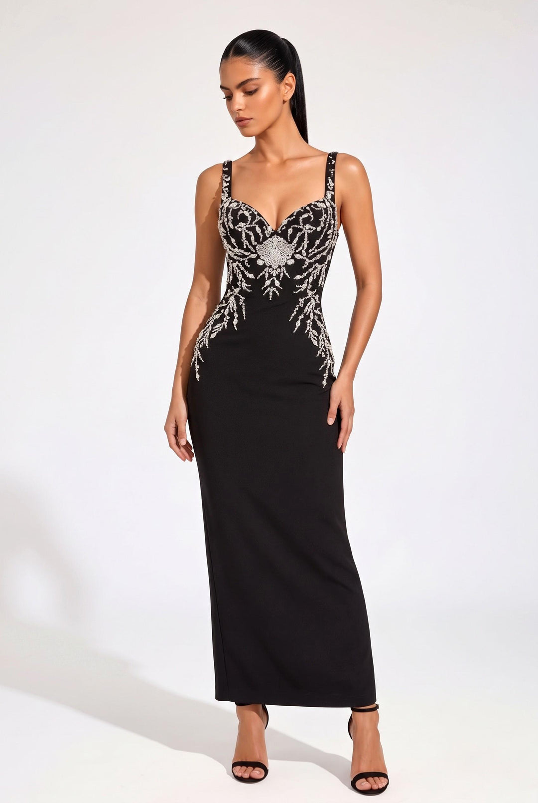 Crystal Embellished Maxi Dress