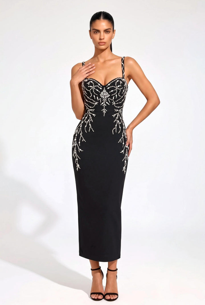 Crystal Embellished Maxi Dress