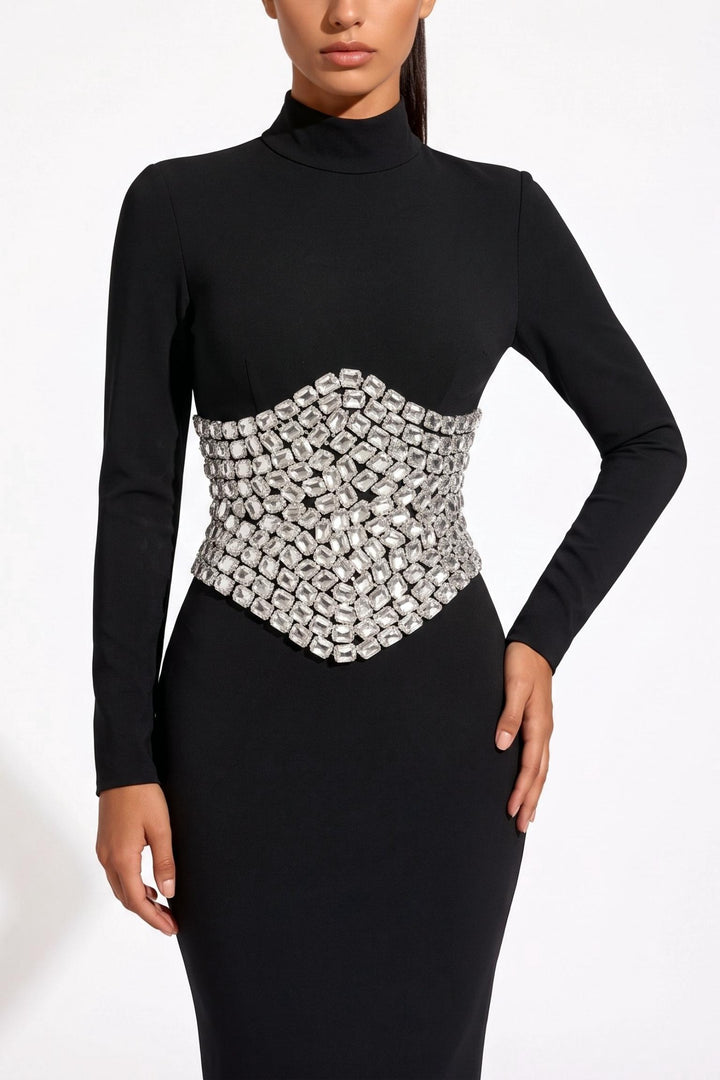 Crystal Embellished Maxi Dress