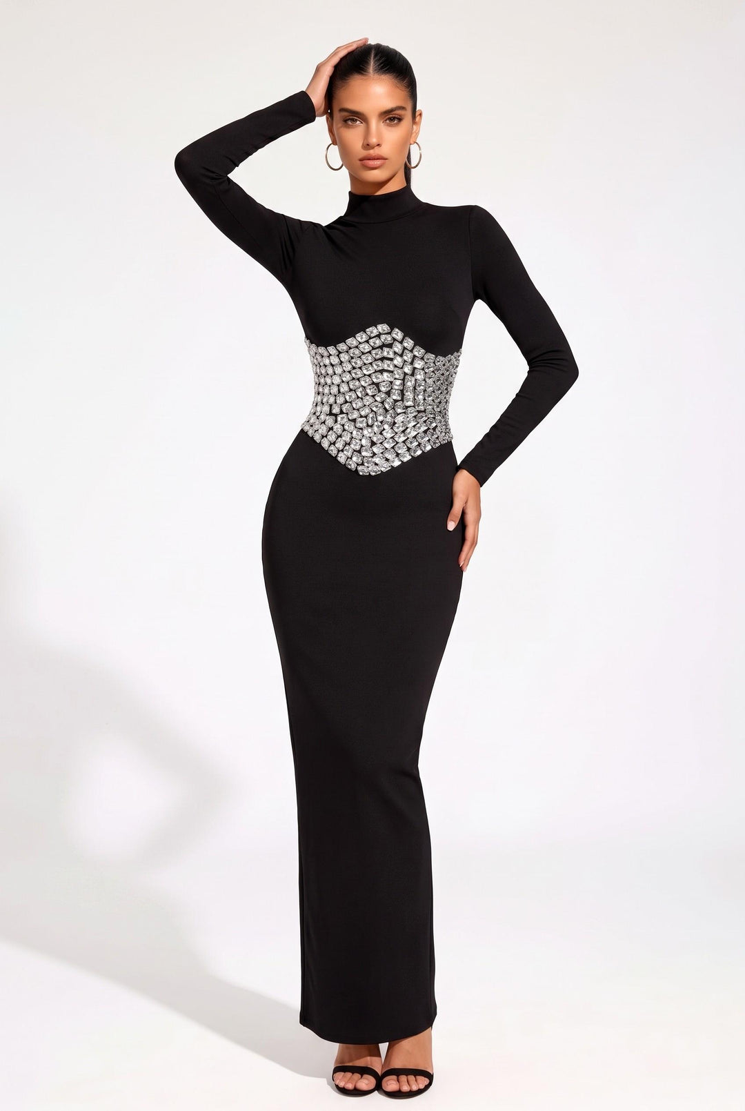 Crystal Embellished Maxi Dress