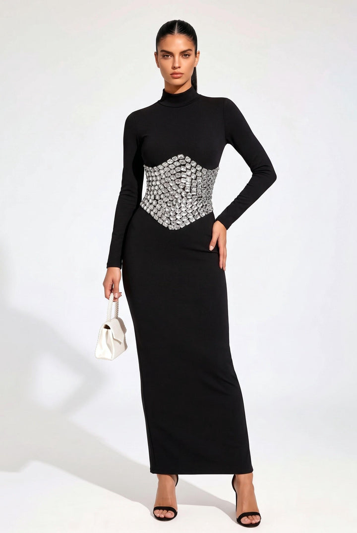 Crystal Embellished Maxi Dress