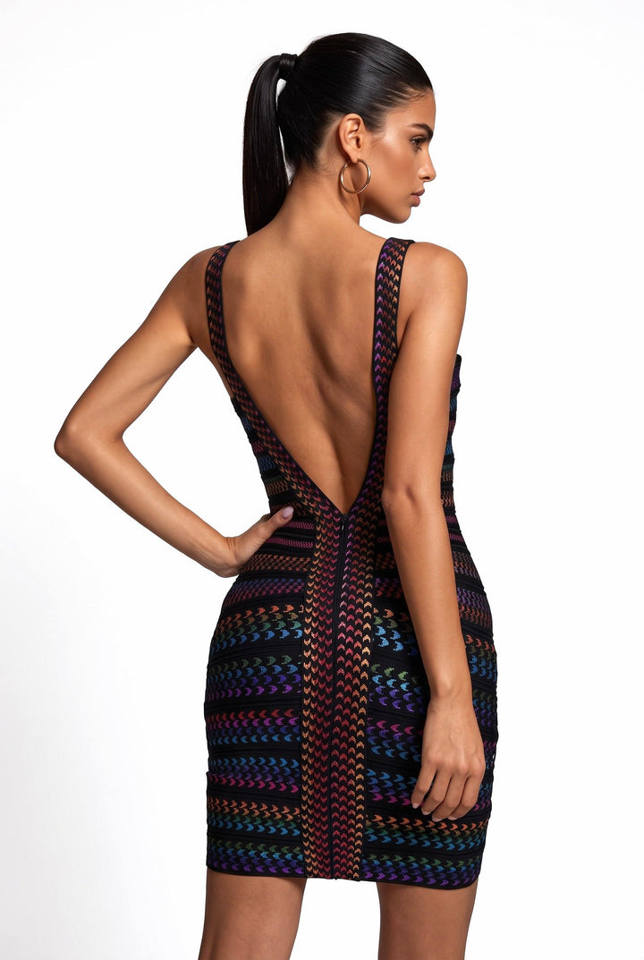 Rainbow Bandage Bodycon Mini Dress