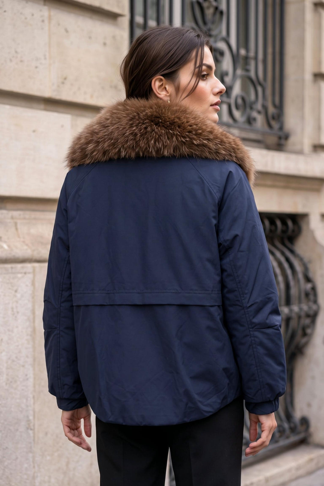 Faux Fur Collar Zip-Up Puffer Coat