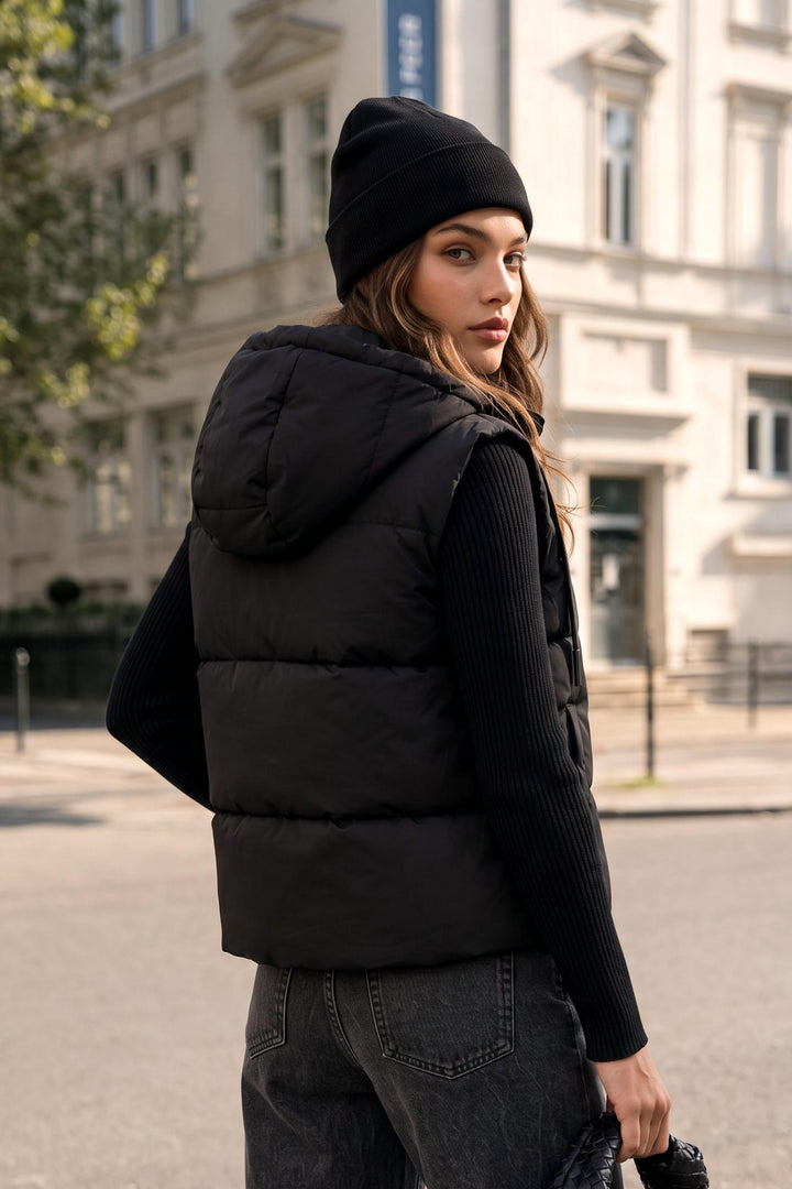 Velvet Fluffy Zip Up Padded Vest