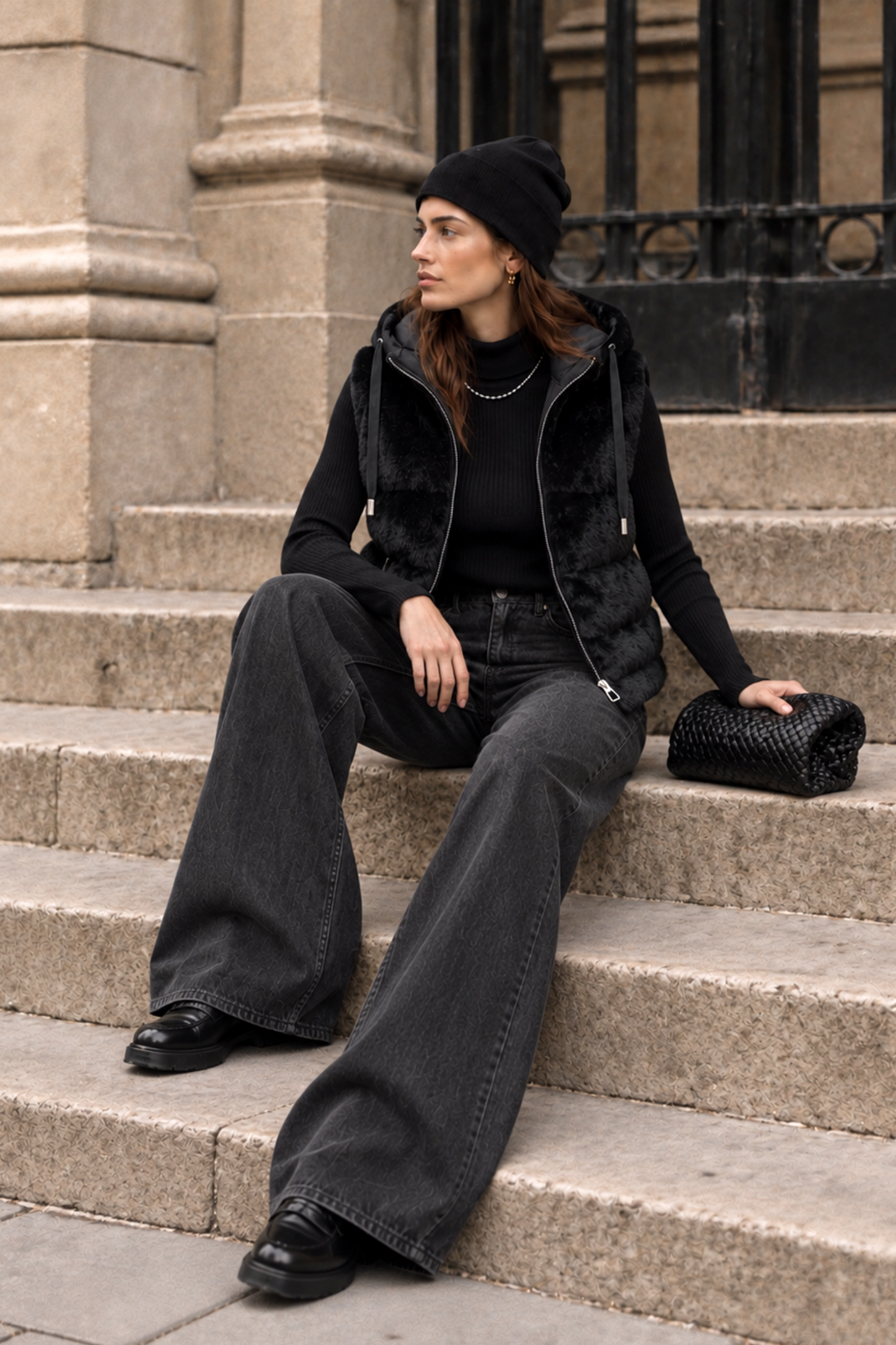 Velvet Fluffy Zip Up Padded Vest