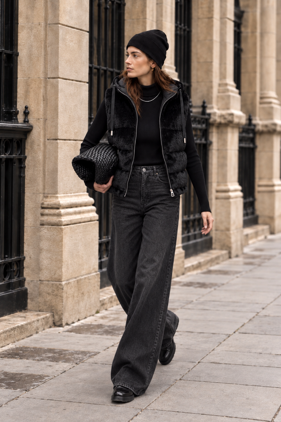 Velvet Fluffy Zip Up Padded Vest