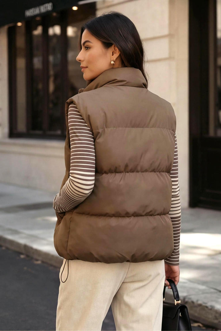 Zipper Front Loose Padded Vest