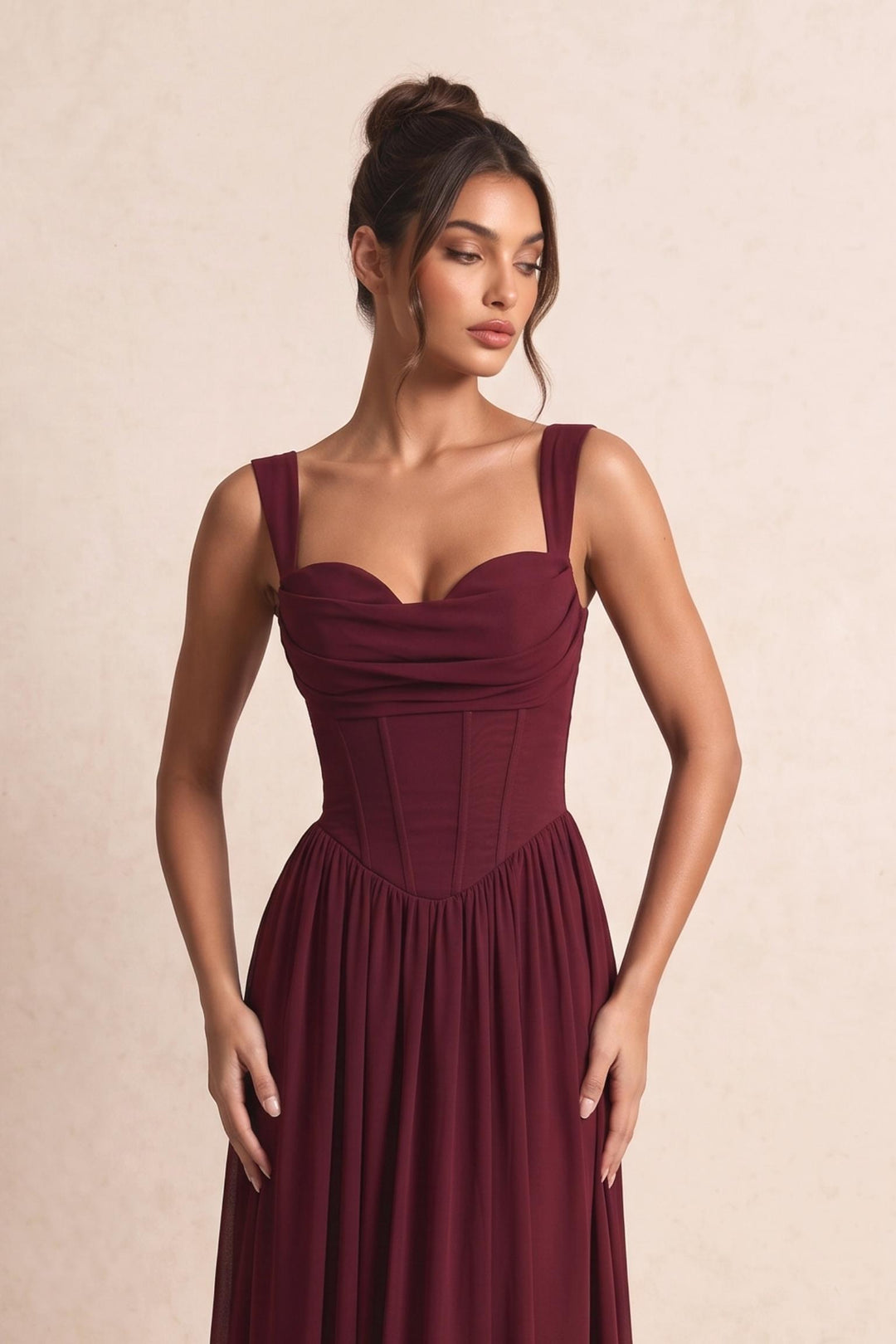 Corset Bodice Waist Formal Maxi Dress