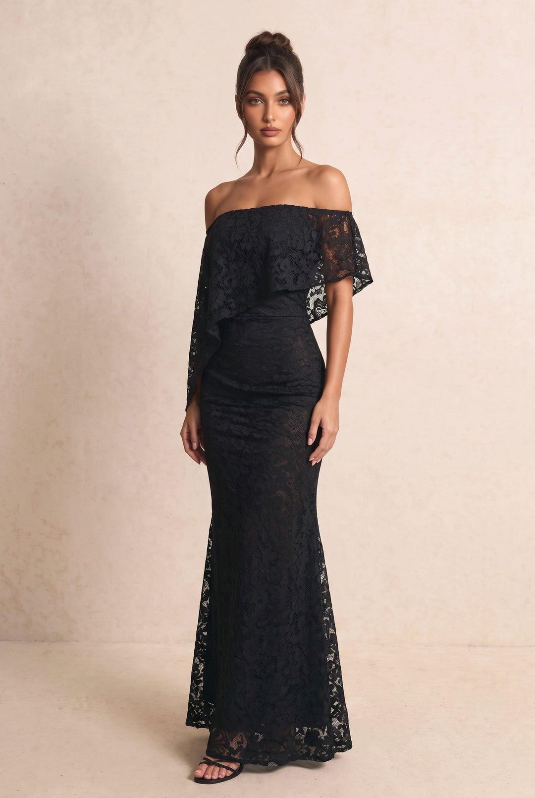 Off Shoulder Lace Maxi Dress