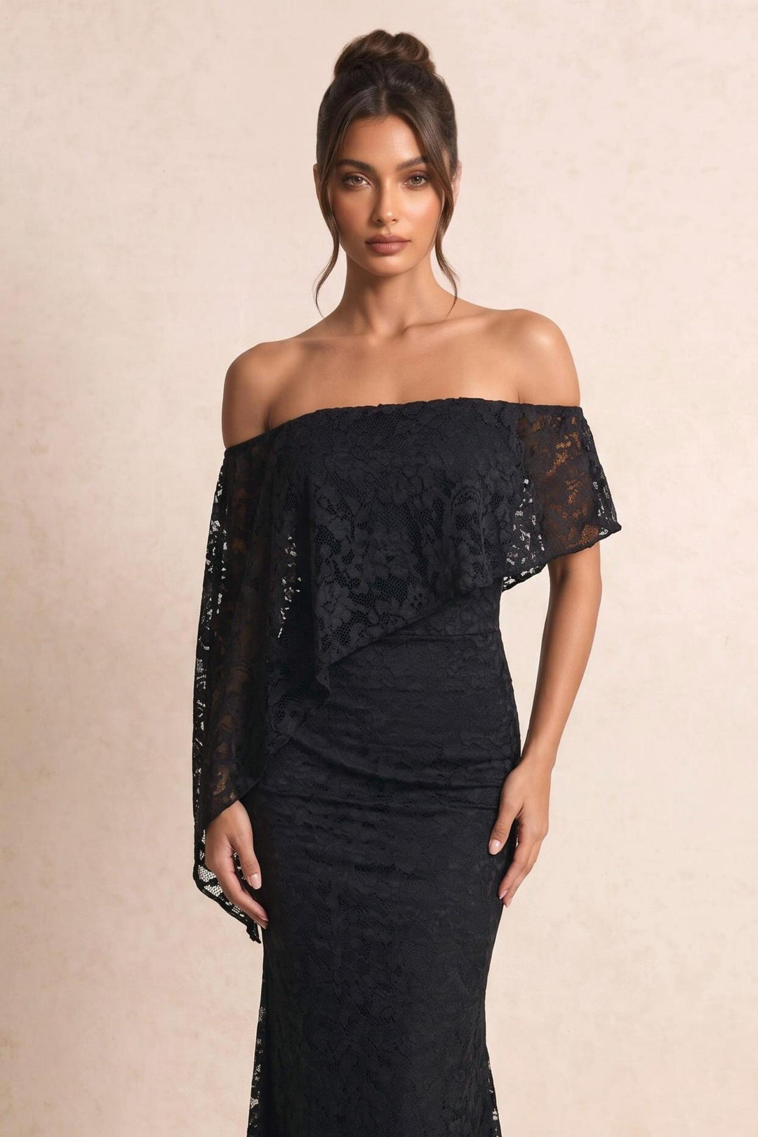 Off Shoulder Lace Maxi Dress