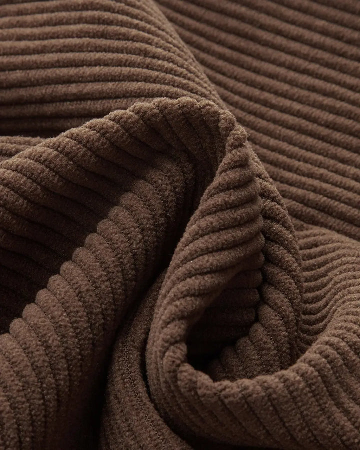 Brown Textured High Waisted Loose Wide Leg Trousers SOLACE