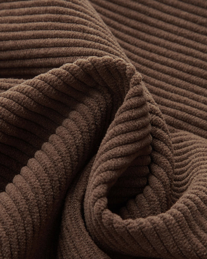 SOLACE  Brown Textured High Waisted Loose Wide Leg Trousers 