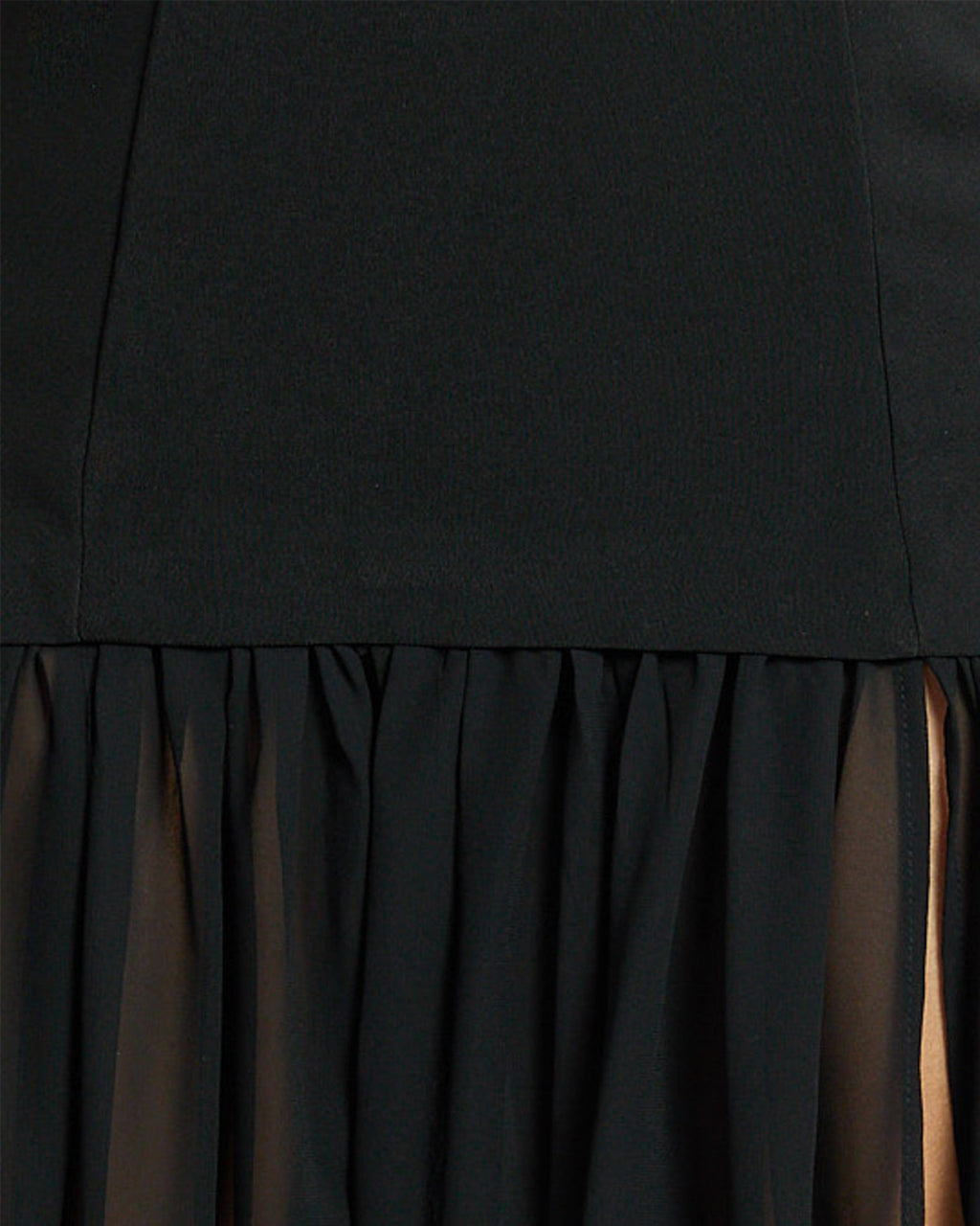 Black Strapless Maxi Dress With Sheer Chiffon Overlay SOLACE