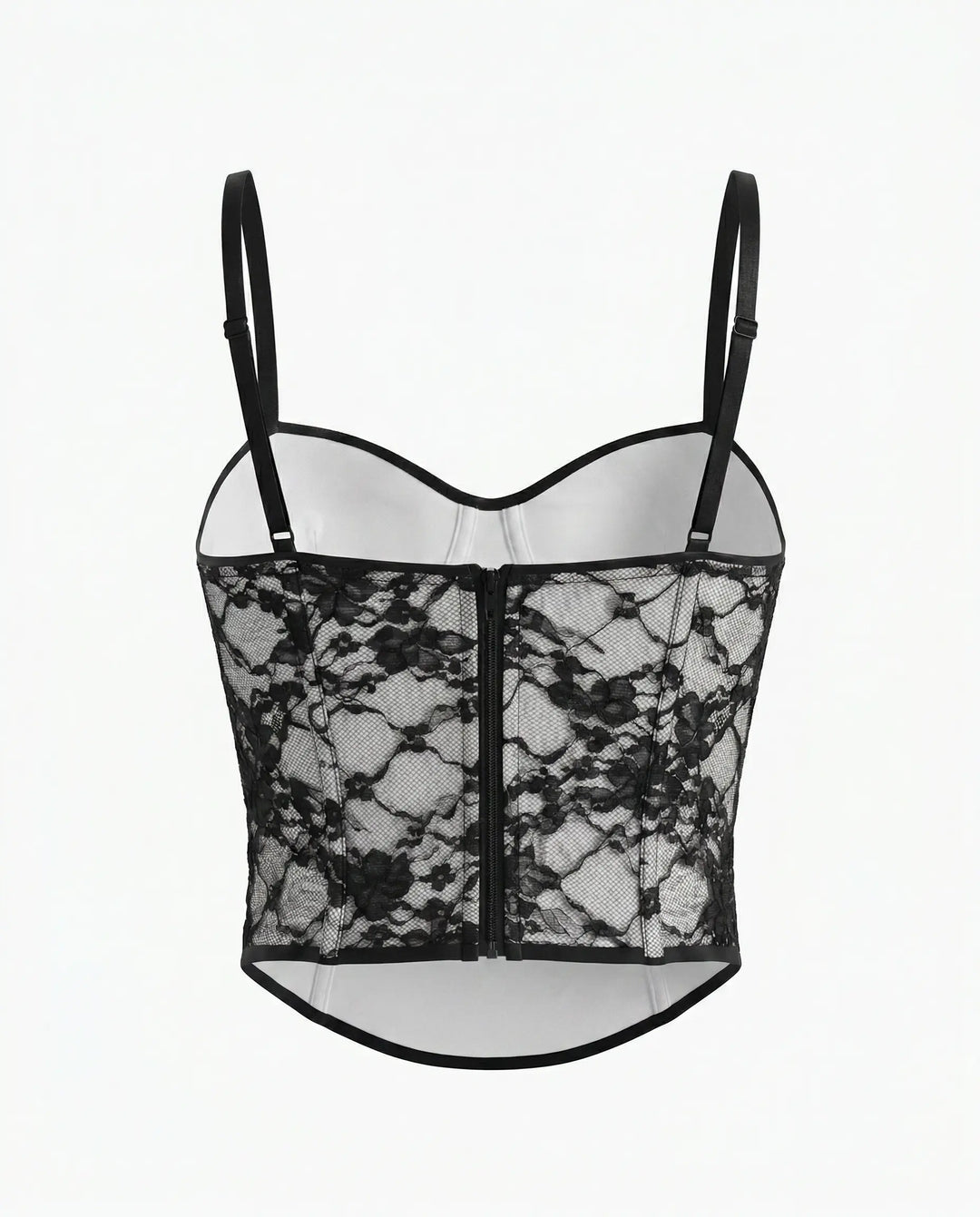SOLACE  Black Lace Sleeveless Spaghetti Corset Cami Top 
