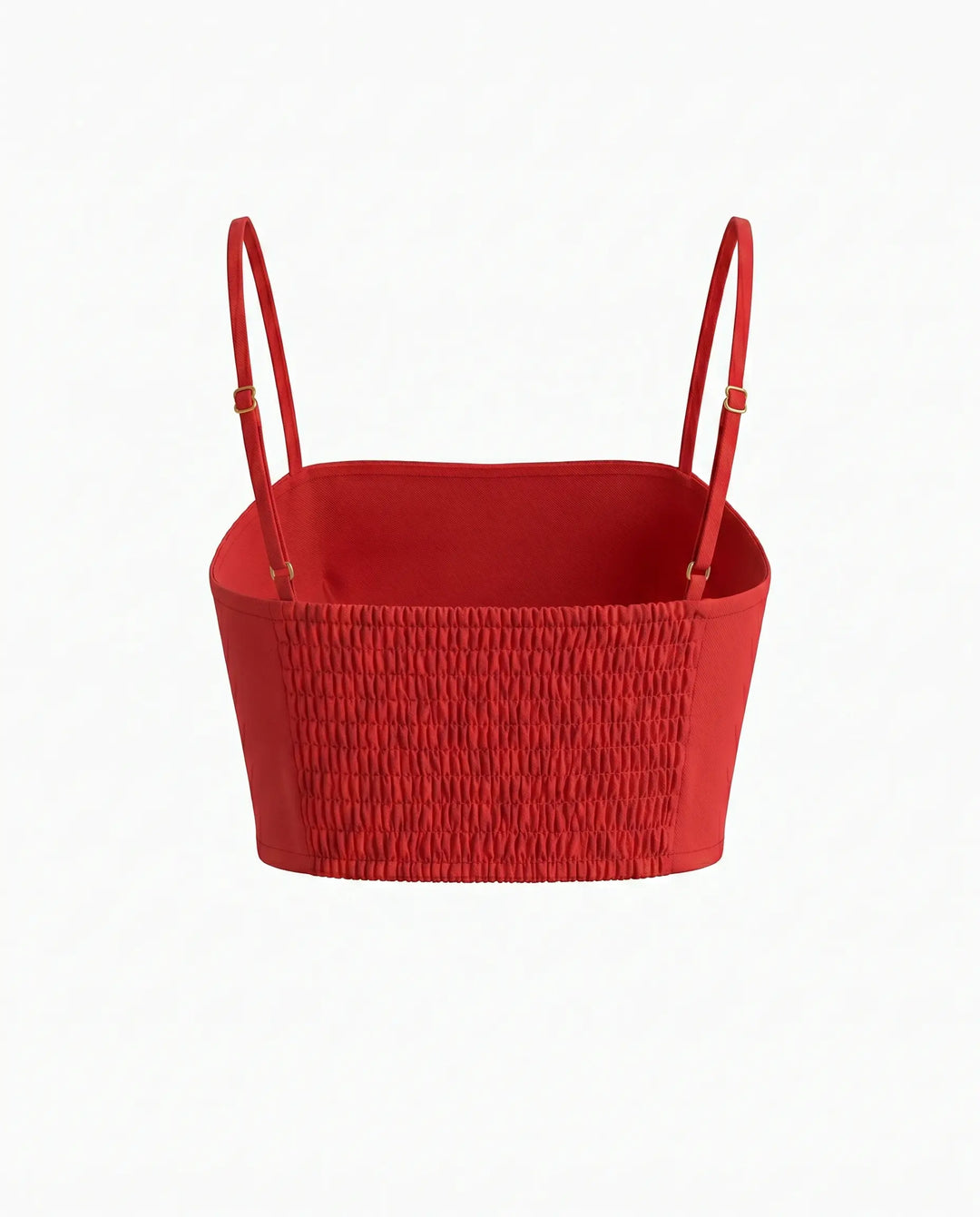 SOLACE  Red 3D Floral Spaghetti Strap Crop Top 