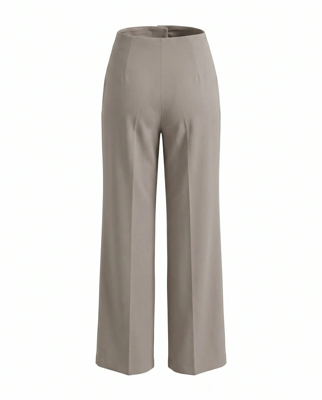 SOLACE  Gray High Waist Pleated Wide Leg Long Pants 