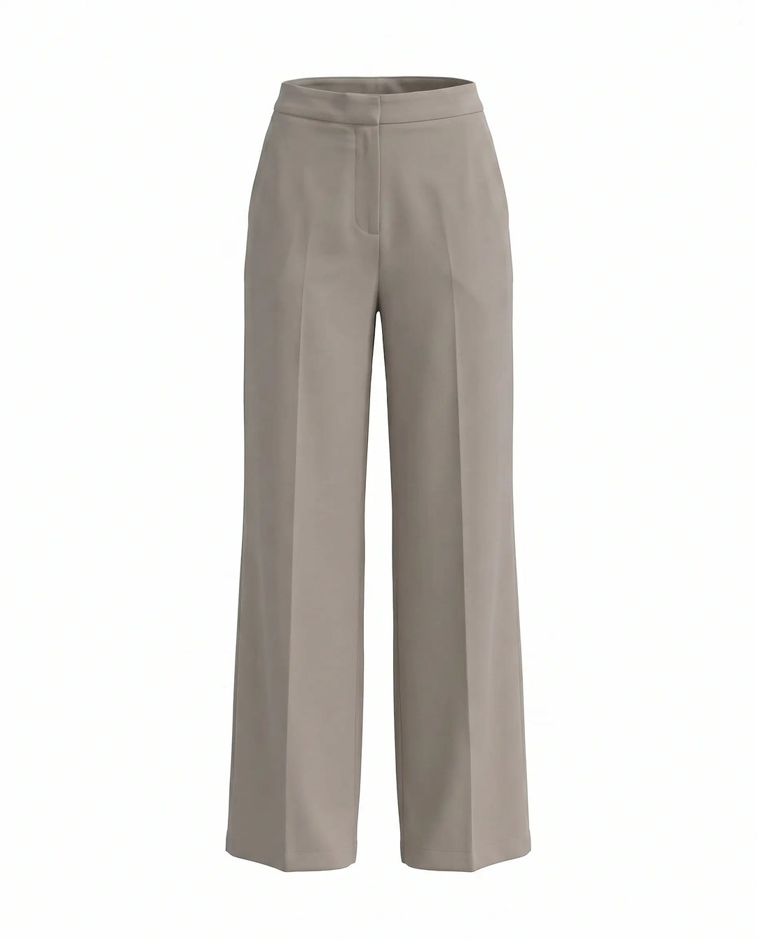 SOLACE  Gray High Waist Pleated Wide Leg Long Pants 