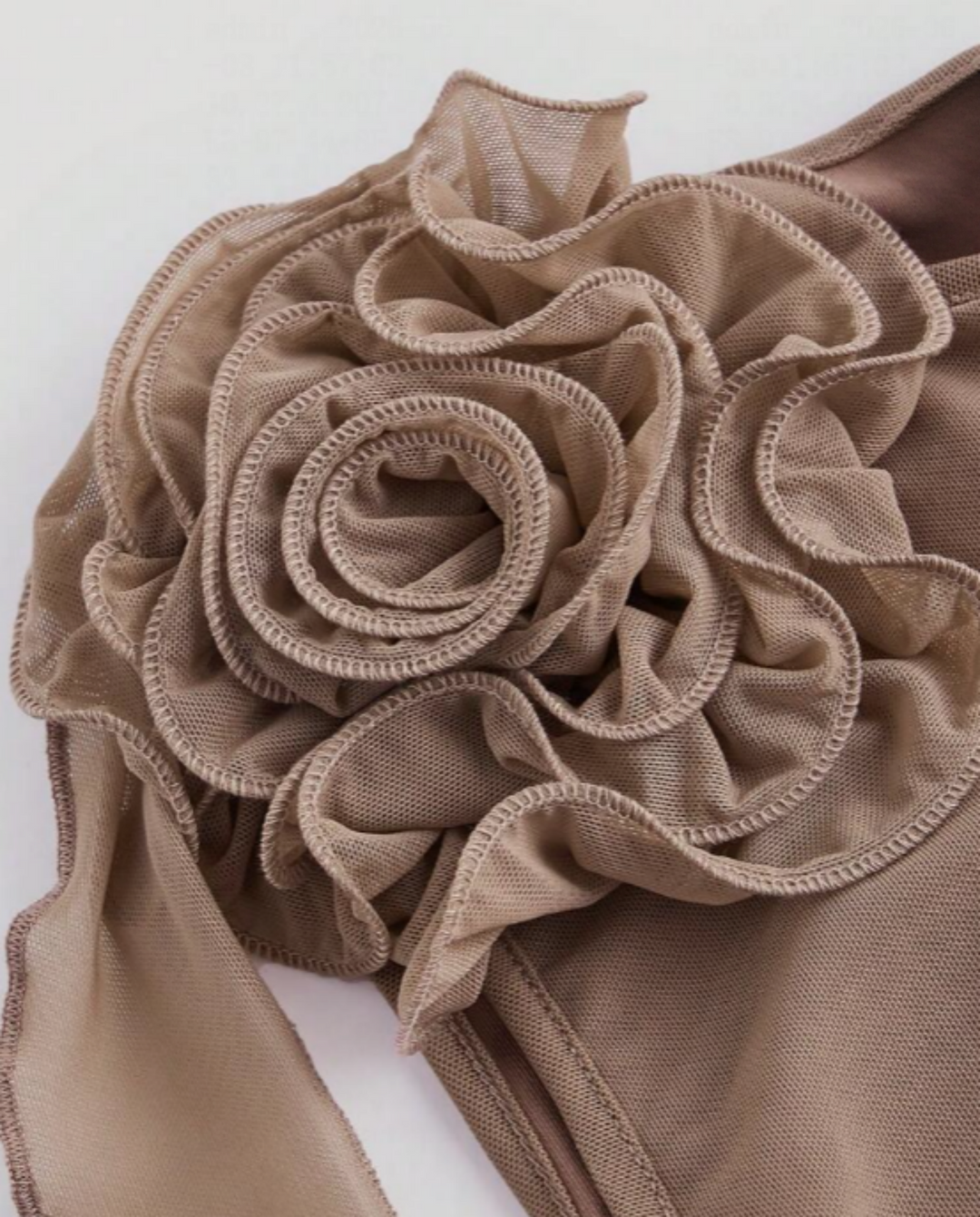 Khaki Ruched Floral Sleeveless Midi Dress